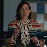 Elsbeth’s rainbow striped jacket on Elsbeth