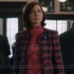 Elsbeth’s pink check tweed jacket on Elsbeth