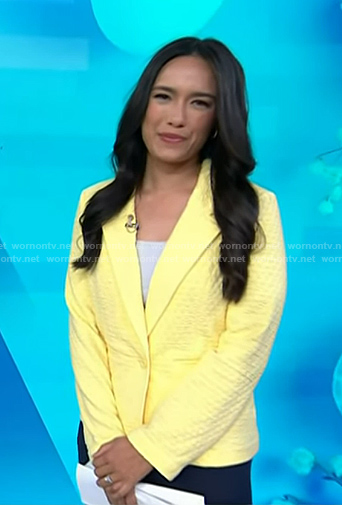 Emilie’s yellow textured blazer on Today