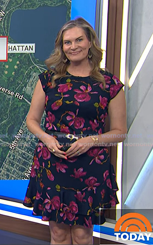 Emily West’s navy floral dress on Today