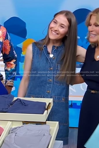 Emma Johnson’s sleeveless denim dress on Good Morning America
