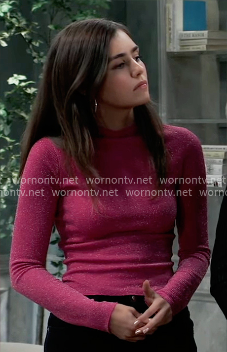 Emma’s pink sparkly top on General Hospital