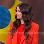 Erica Wark’s orange blazer and wide-leg pants on Good Morning America