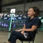 Eva’s denim jumpsuit and sneakers on Good Morning America