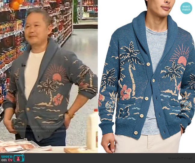 Faherty Offshore Cardigan Sweater worn by Danny Seo on The Drew Barrymore Show