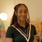 Faith’s chevron stripe polo top on Will Trent
