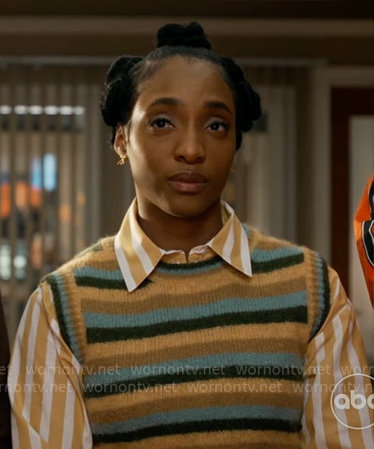 Faith’s striped sweater vest on Will Trent