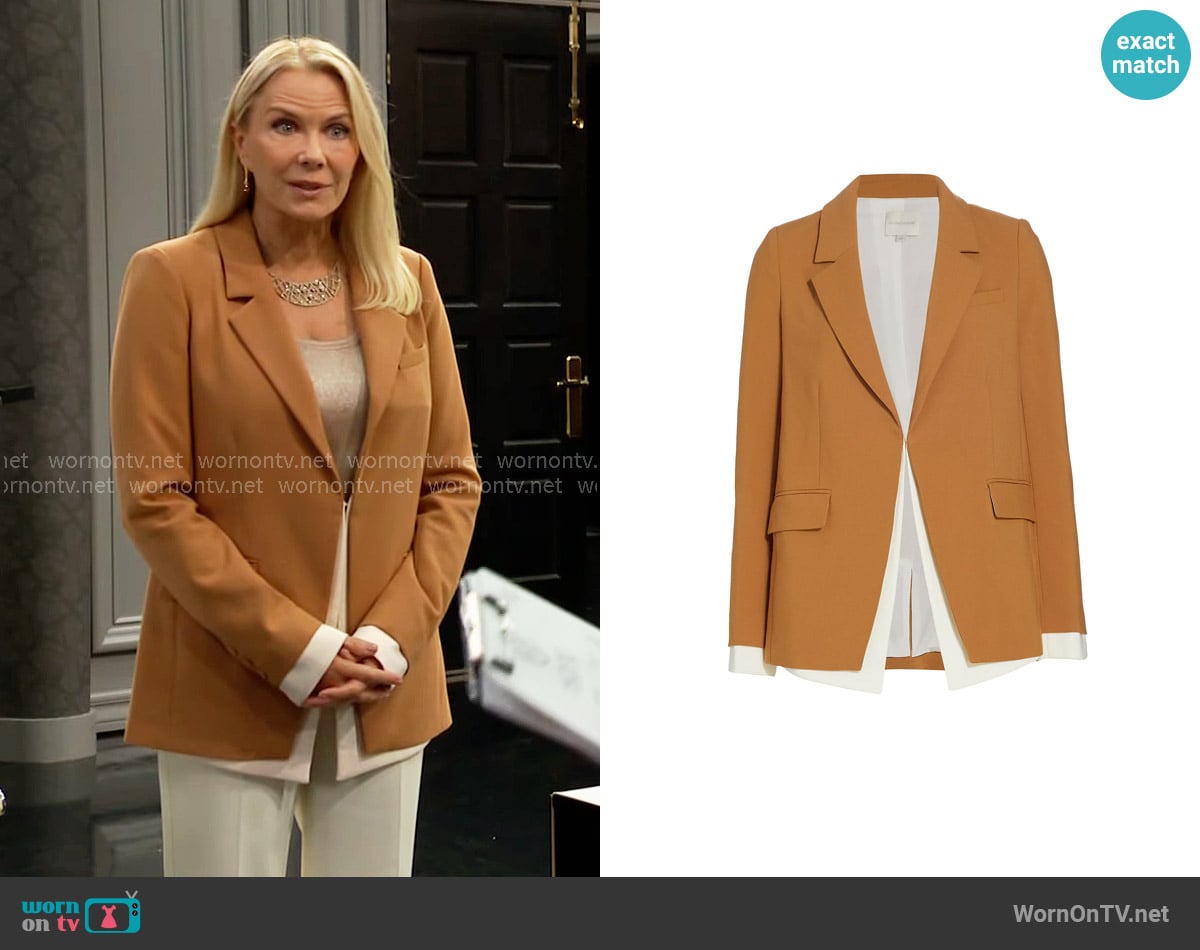 Favorite Daughter Kelly Contrast Layered Blazer worn by Brooke Logan (Katherine Kelly Lang) on The Bold and the Beautiful