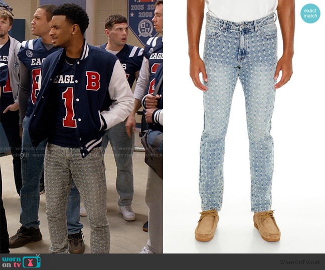 Forever 21 Distressed Slim-Fit Mid-Rise Jeans worn by Kingston Jeremy (Nathaniel McIntyre) on All American
