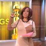 Gayle King’s beige colorblock dress on CBS Mornings