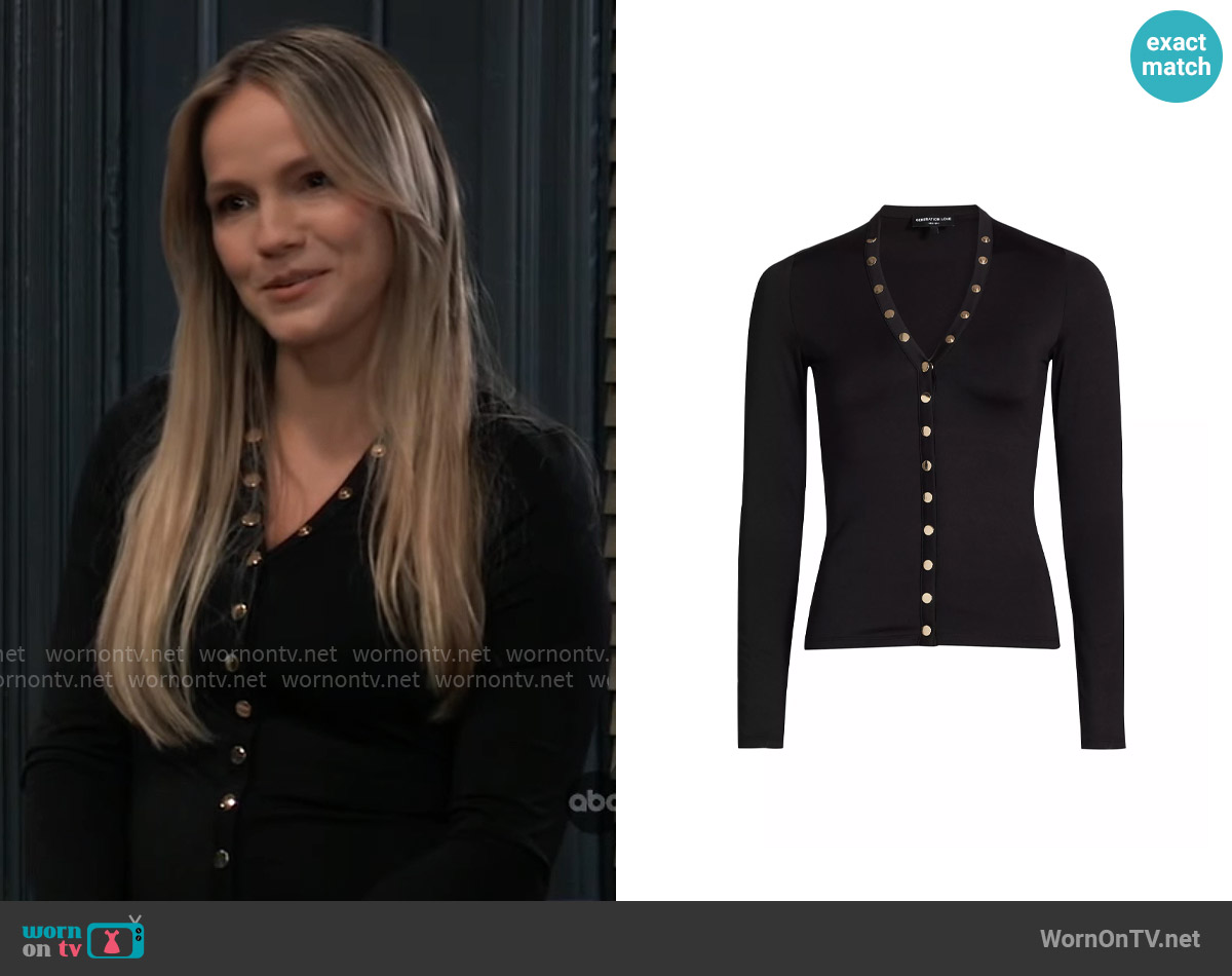 Generation Love Adina Snap Top worn by Lulu Spencer (Alexa Havins Bruening) on General Hospital