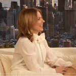 Geri’s white V detail skirt on The Drew Barrymore Show