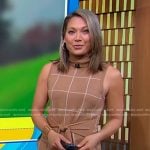 Ginger’s beige windowpane knit dress on Good Morning America