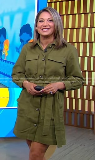 Ginger’s green utility dress on Good Morning America