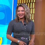 Ginger’s grey ribbed knit dress on Good Morning America