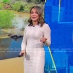 Ginger’s ivory cable knit sweater dress on Good Morning America