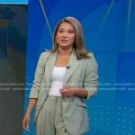 Ginger’s sage green blazer and pants on Good Morning America