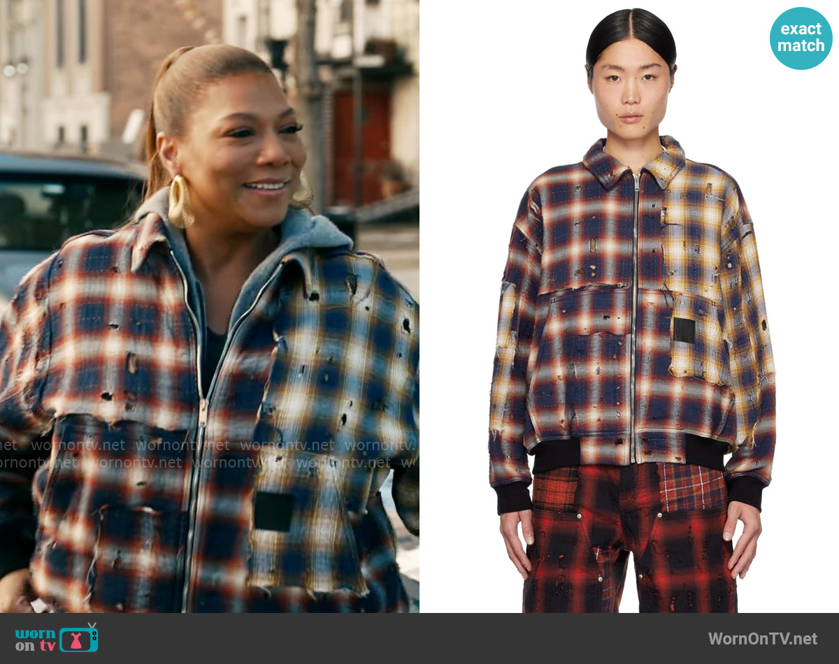 Givenchy Check Bomber Jacket worn by Robyn McCall (Queen Latifah) on The Equalizer
