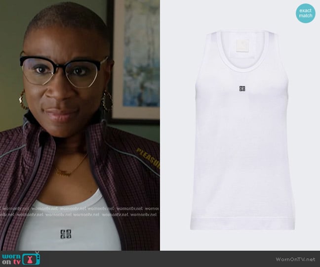Givenchy Slim Fit Sleeveless Tshirt White worn by Henrietta Wilson (Aisha Hinds) on 9-1-1