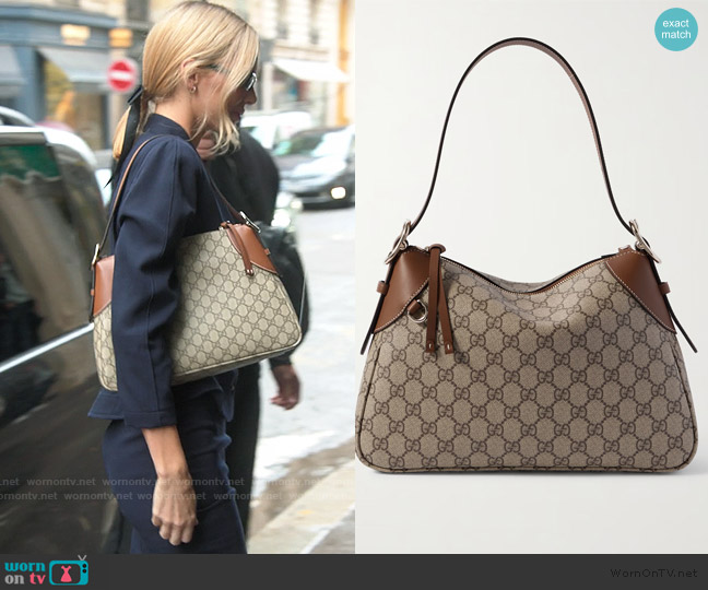 Kendall's canvas logo bag on The Kardashians WornOnTV