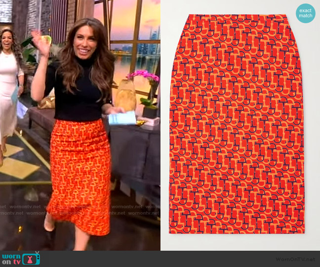 Gucci Printed cotton-twill midi skirt worn by Alyssa Farah Griffin on The View