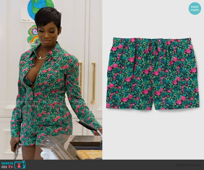 Gucci Floral Print Short worn by Shamea Morton Mwangi on The Real Housewives of Atlanta