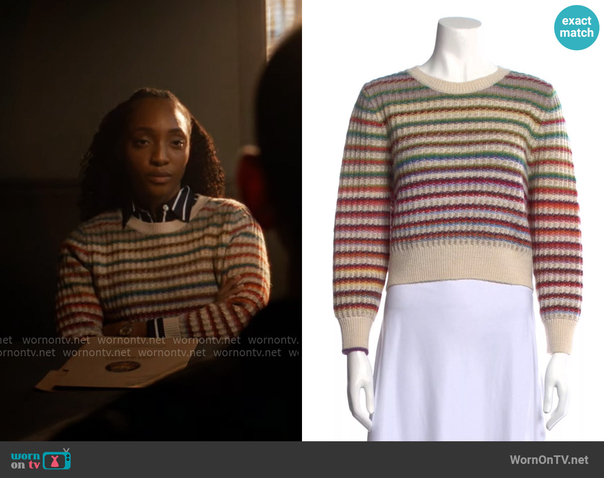 Gucci Wool Stripe Sweater worn by Faith Mitchell (Iantha Richardson) on Will Trent