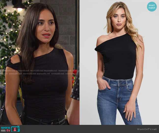 Guess Eco Rita Twisted Top worn by Gabi Hernandez (Cherie Jimenez) on Days of our Lives