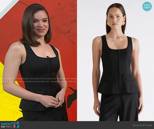 Anna Quan Lucia Top in Black worn by Hailee Steinfeld on Today