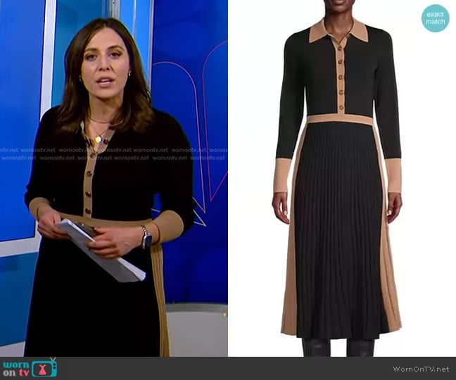 Reiss Mia Two-Tone Knit Shirtdress worn by Hallie Jackson on NBC News Daily