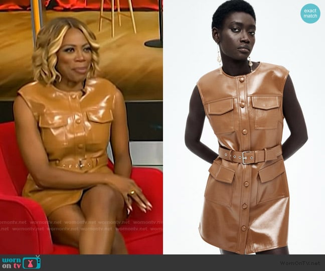 H&M Coated Cargo Dress worn by Yvonne Orji on NBC News Daily