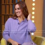 Hannah Berner’s lilac polo sweater and pleated skirt on Good Morning America