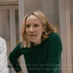 Hannah’s dark green sweater on Chicago Med