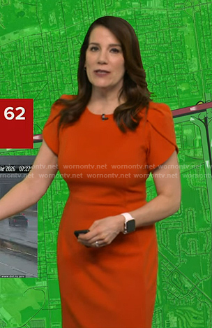 Heather’s red tulip-sleeve dress on Good Morning America