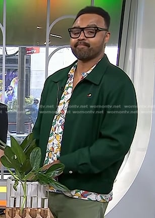 Hilton Carter’s floral shirt and green jacket on Today