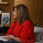 Hoda’s red cable knit sweater on Today
