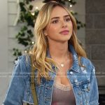 Holly’s lace trim floral cami and heart neckalce on Days of our Lives