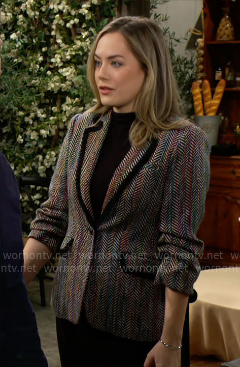 Hope’s herringbone blazer on The Bold and the Beautiful