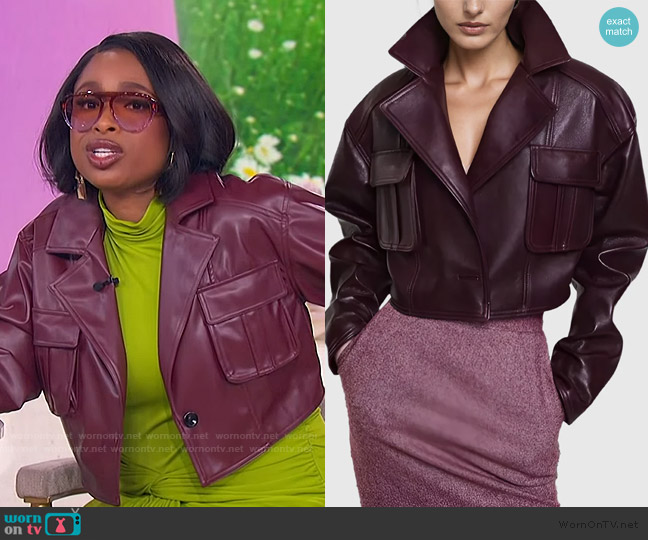 Innovare Denim Acelin Pocket Lapel Leather Jacket worn by Jennifer Hudson on The Jennifer Hudson Show