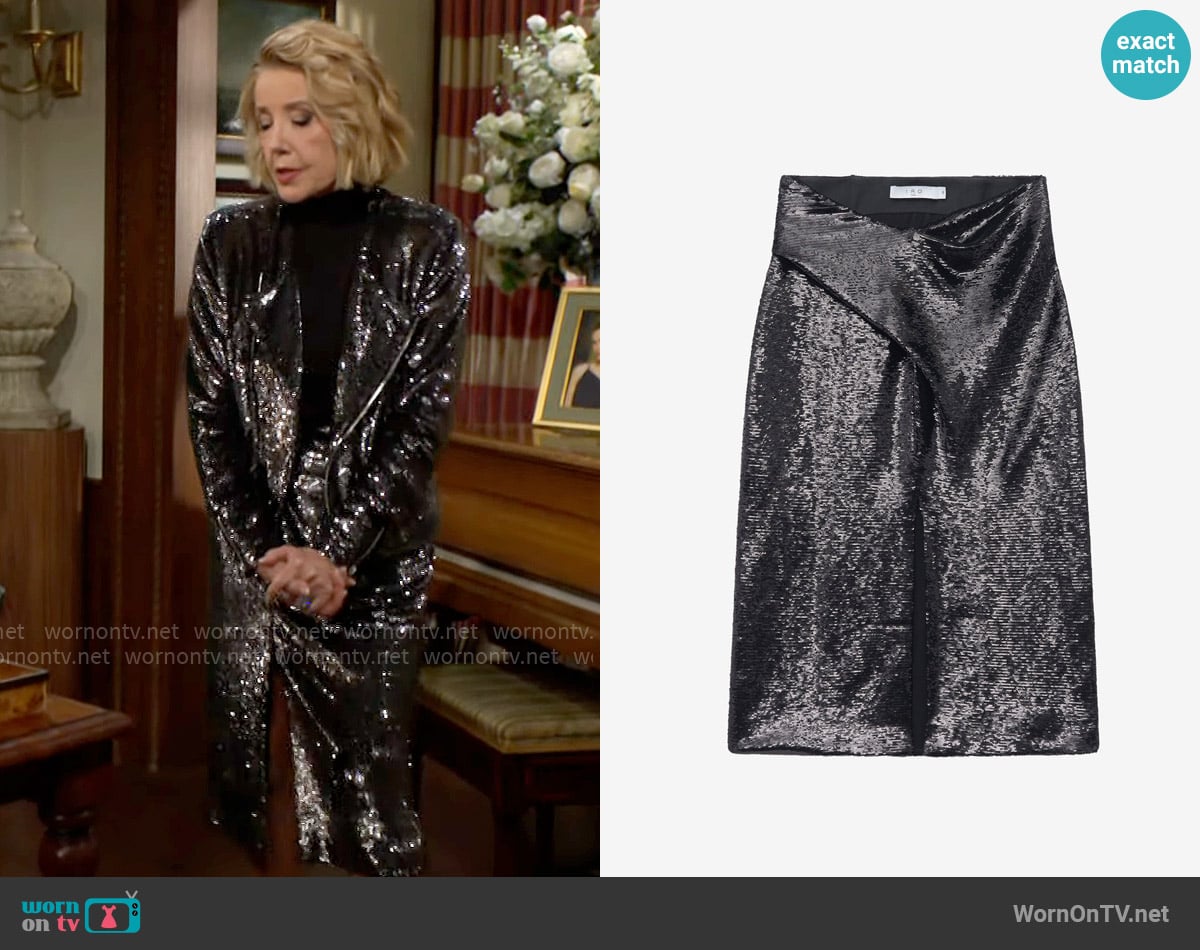 IRO Sequin Midi Skirt worn by Nikki Reed Newman (Melody Thomas-Scott) on The Young and the Restless