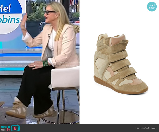 Isabel Marant Bekett Hidden Wedge High Top Sneaker worn by Mel Robbins on Today