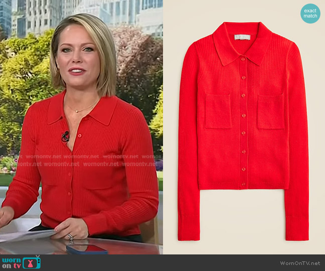 J. Crew Collared Button-up Sweater in merino wool blend worn by Dylan Dreyer on Today