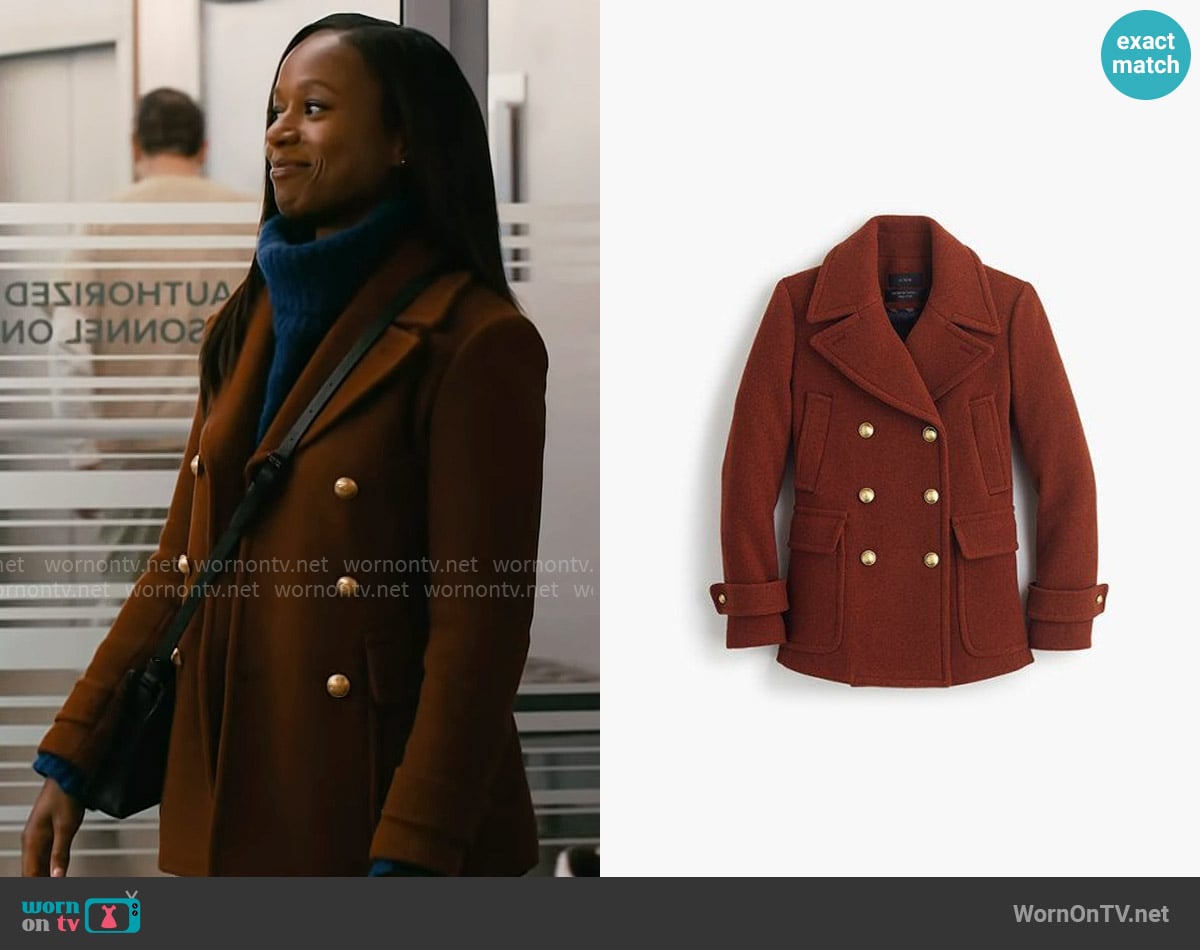 J. Crew Majesty Peacoat worn by Naomi Howard (Ashlei Sharpe Chestnut) on Chicago Med