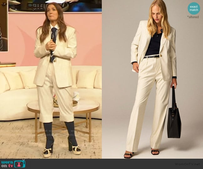 J. Crew Classic Ivory Blazer worn by Drew Barrymore on The Drew Barrymore Show
