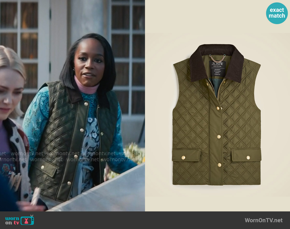 J. Crew Quilted barn vest worn by Catherine (Aja Naomi King) on Grosse Pointe Garden Society