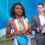 Janai’s multicolor stripe dress on Good Morning America