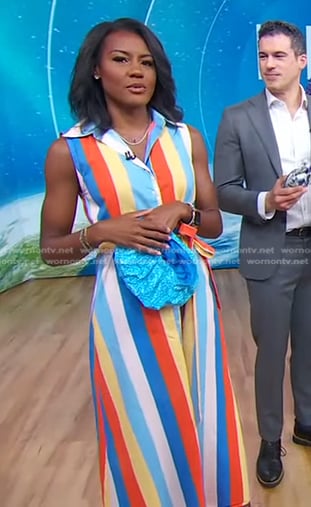 Janai’s multicolor stripe dress on Good Morning America