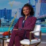 Janai’s plaid shirt and pant on Good Morning America
