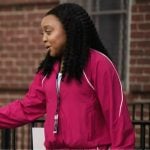 Janine’s pink track Jacket and Pants on Abbott Elementary