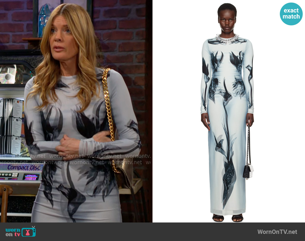 Jean Paul Gaultier The Flower Body Morphing Marinière Maxi Dress worn by Phyllis Summers (Michelle Stafford) on The Young and the Restless